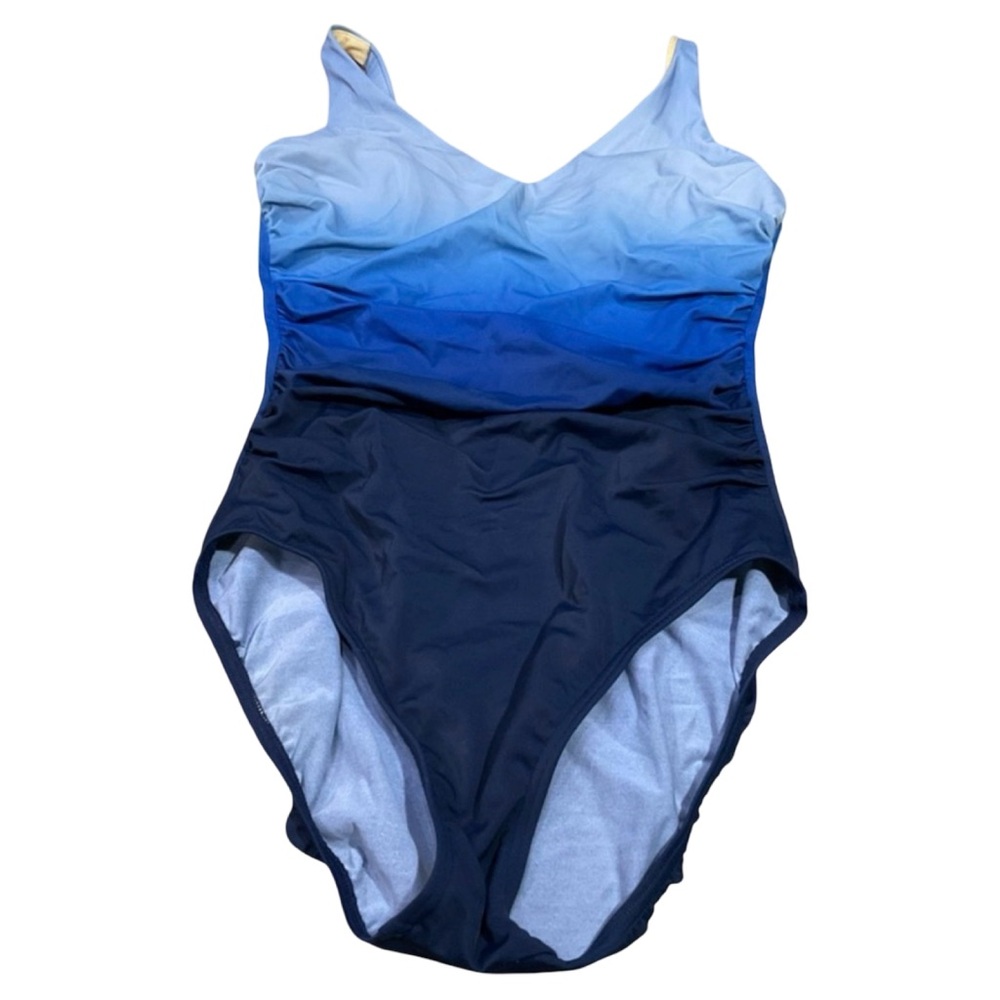 Miraclesuit x Talbots FIRM HOLD blue One Piece Size 10 Blue Ombre Tummy Control - Picture 4 of 9